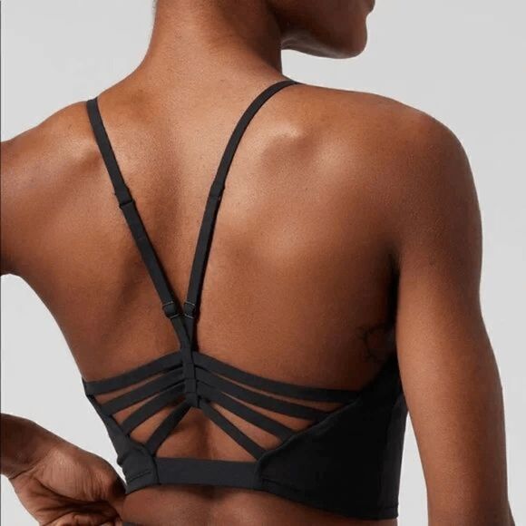 Athleta Black Elation Strappy Cropped Longline Yoga Active Top 3X D-DD NWT - Picture 11 of 11